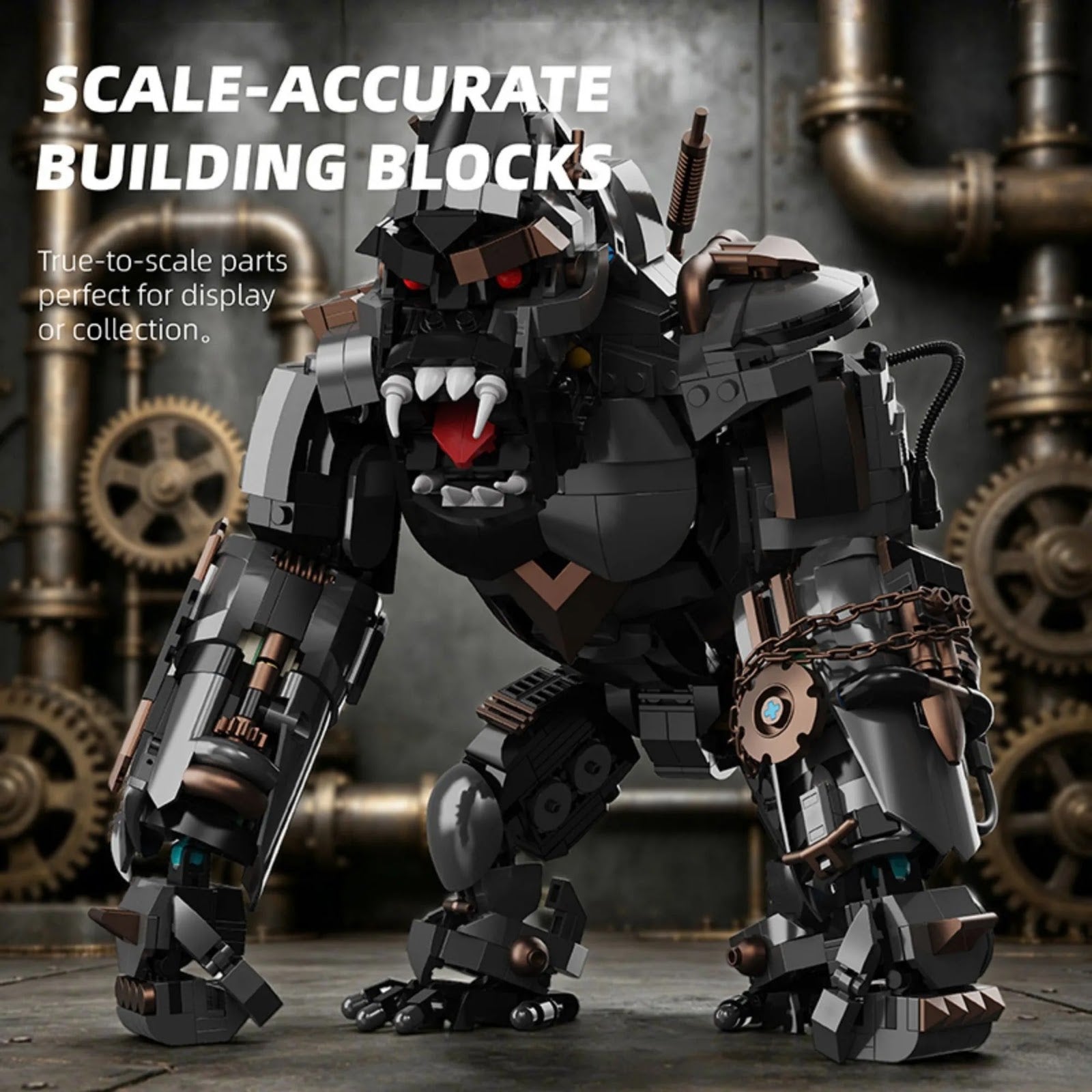 YoLeXi 33135 - Mechanical King Kong - vue 3 | Power Blockz