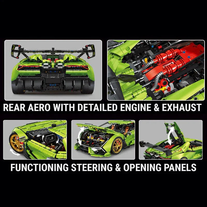 TGL T5046 - Static Version - Italian V12 SVJ Hypercar Green - vue 6 | Power Blockz