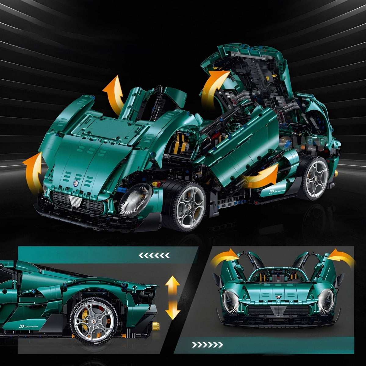 Guly 10621 - Static Version - Retro V6 33 Stradale Supercar - vue 3 | Power Blockz