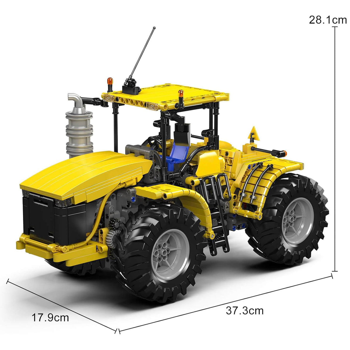 Mould King 17081 - Yellow Tractor Remote Control - vue 8 | Power Blockz