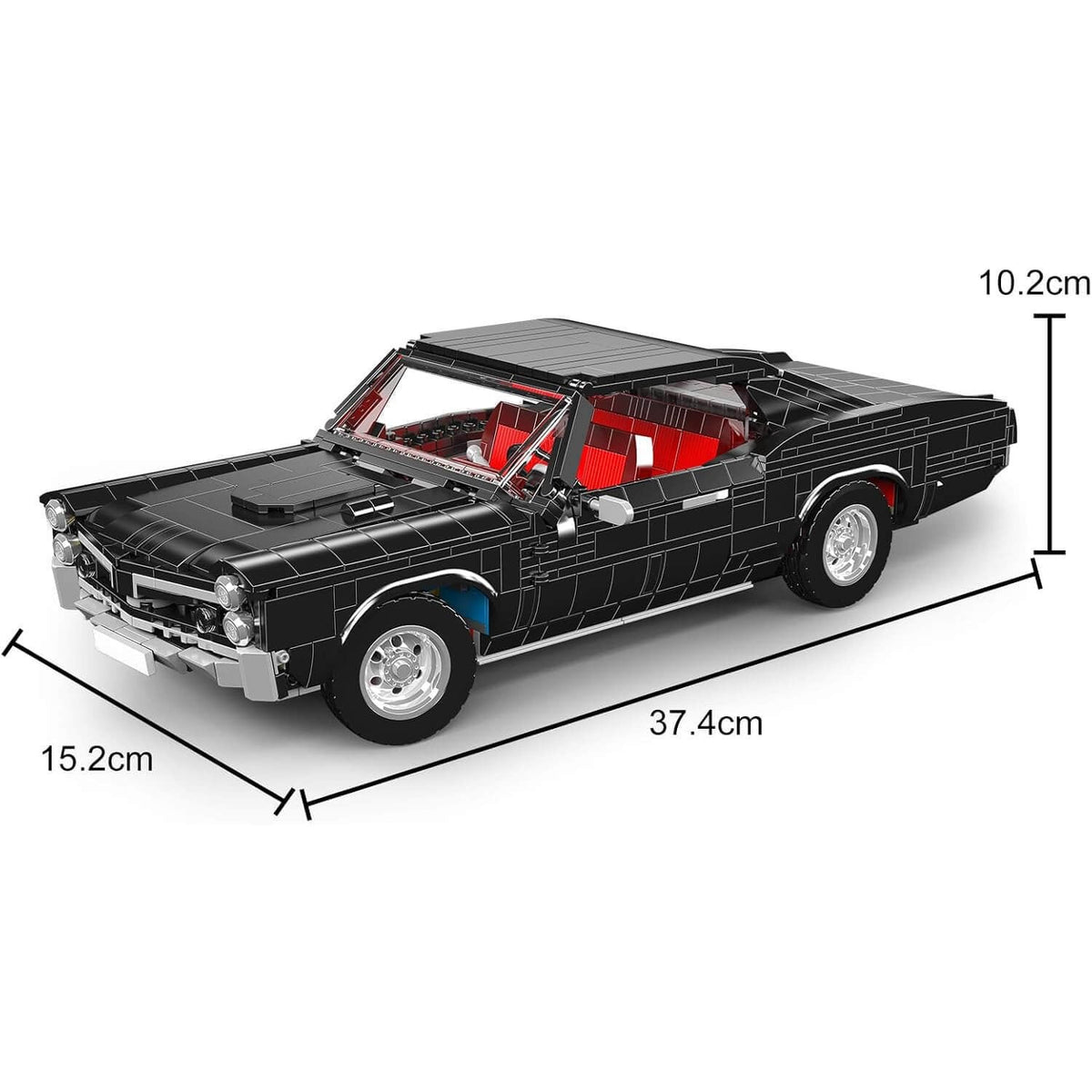 Mould King 10199 - 1960s American V8 Cruiser - vue 8 | Power Blockz