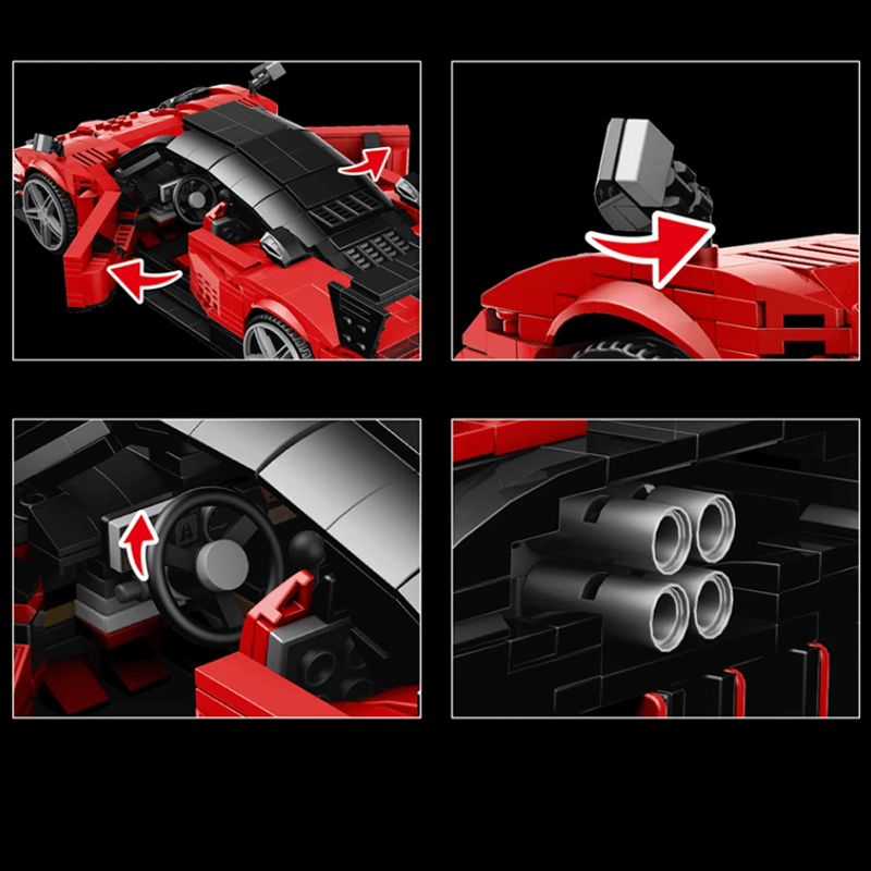 Mould King 10041 - 2022 Zonda C12-S Italian Hypercar - vue 4 | Power Blockz