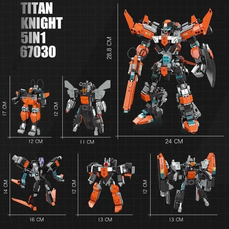 Transformer Titan Knight Mecha Robot Warrior | 996pcs - Transformer Titan Knight Mecha Robot Warrior - vue 5 | Power Blockz