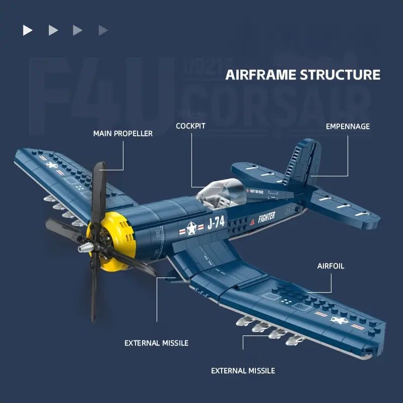 Jiestar JJ9216 - Chance Vought F4U Corsair - vue 3 | Power Blockz