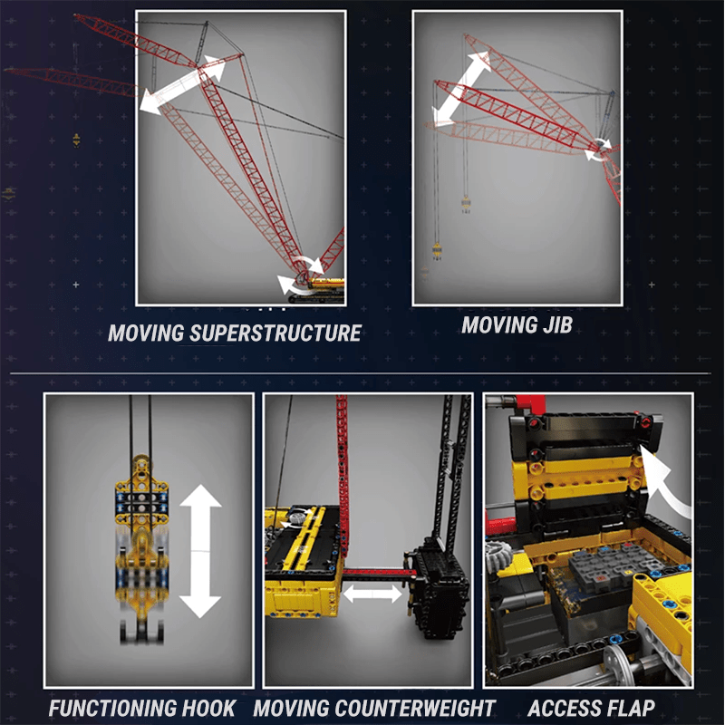 Mould King 17015 - Heavy Lift Crawler Crane - vue 10 | Power Blockz