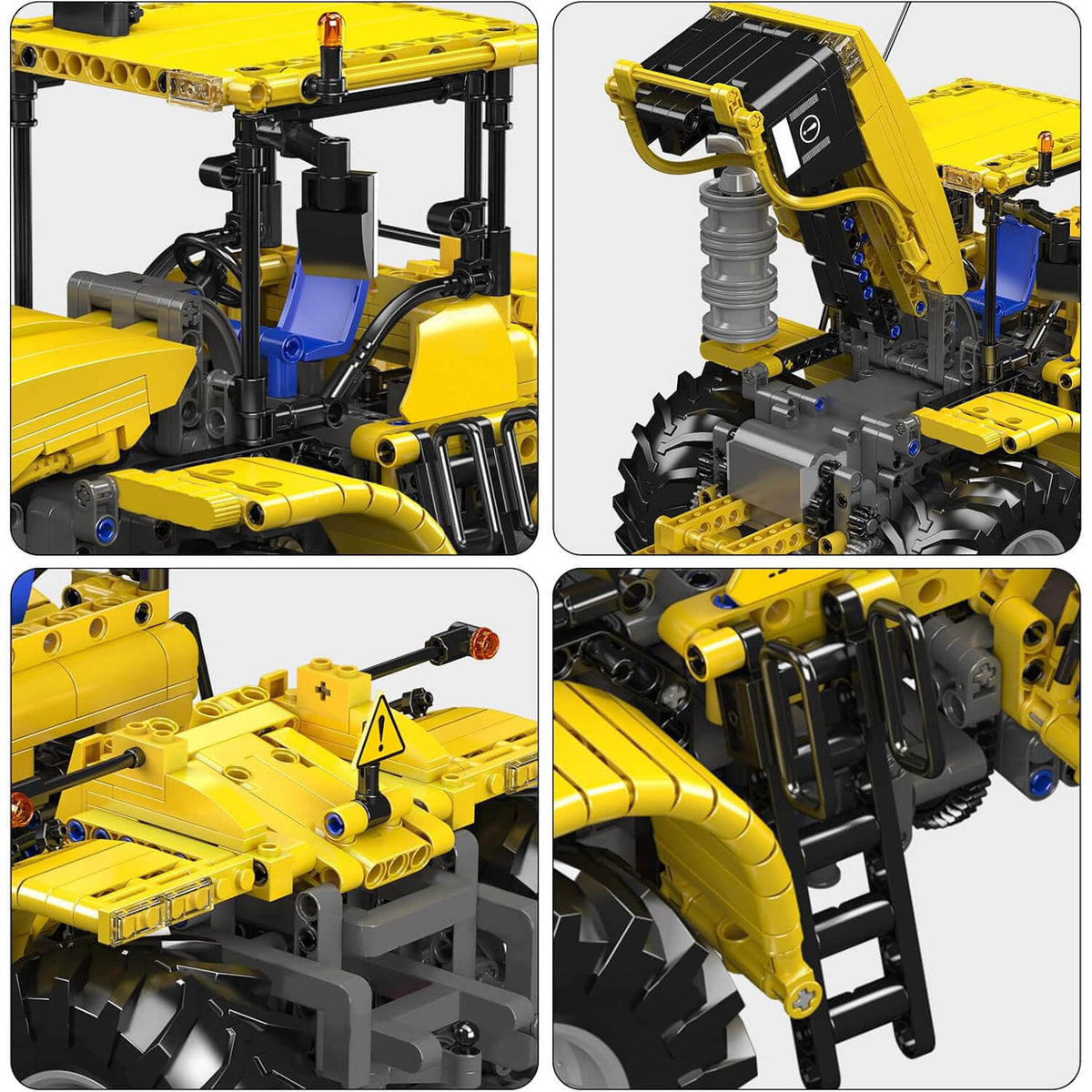 Mould King 17081 - Yellow Tractor Remote Control - vue 4 | Power Blockz