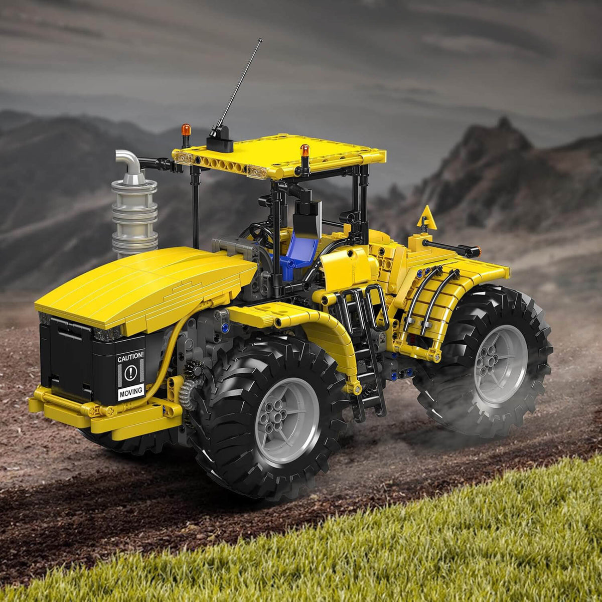 Mould King 17081 - Yellow Tractor Remote Control - vue 5 | Power Blockz