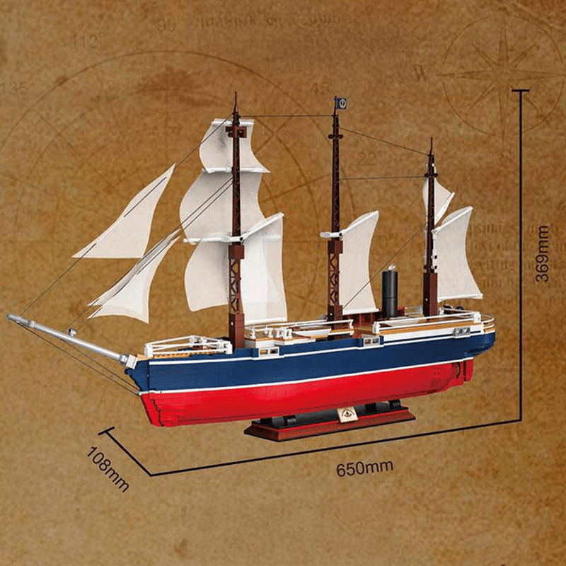 Zeghao 653008 - Classic Sailing Boat - vue 7 | Power Blockz