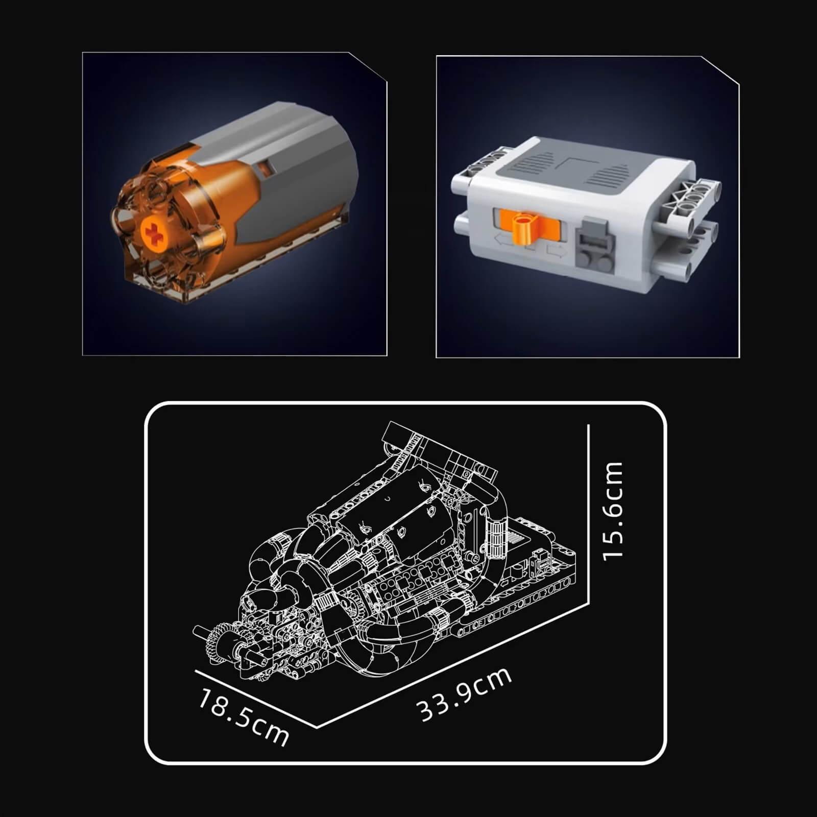 Mould King 10188 - V8 Formula 1 Engine - vue 8 | Power Blockz