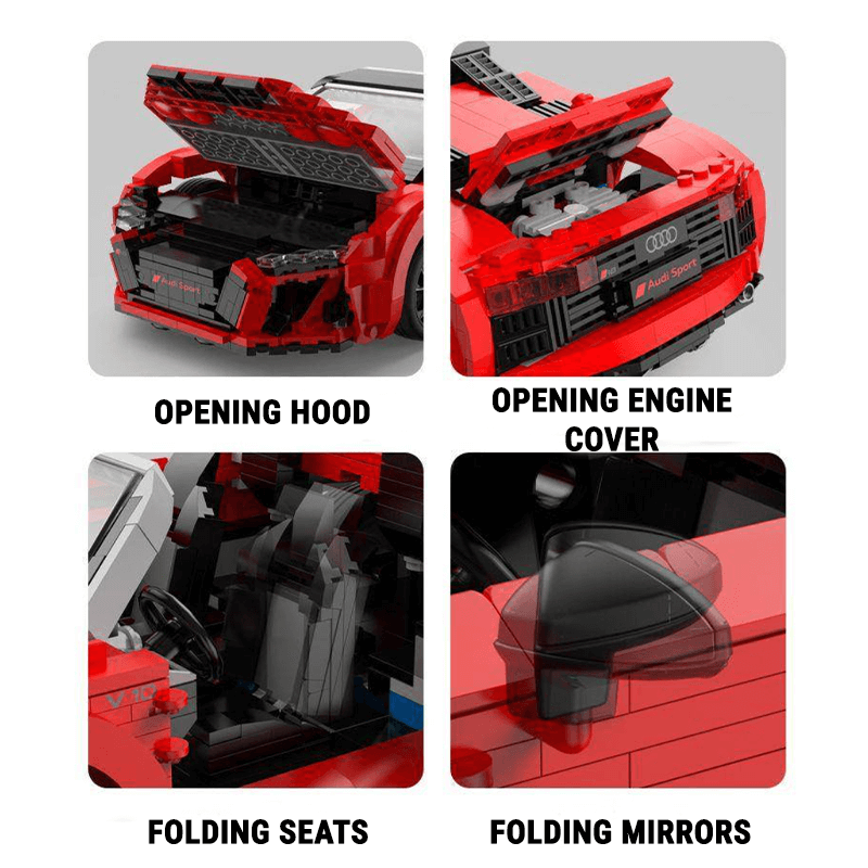 Rastar 93800 - Audi R8 Spyder - vue 8 | Power Blockz