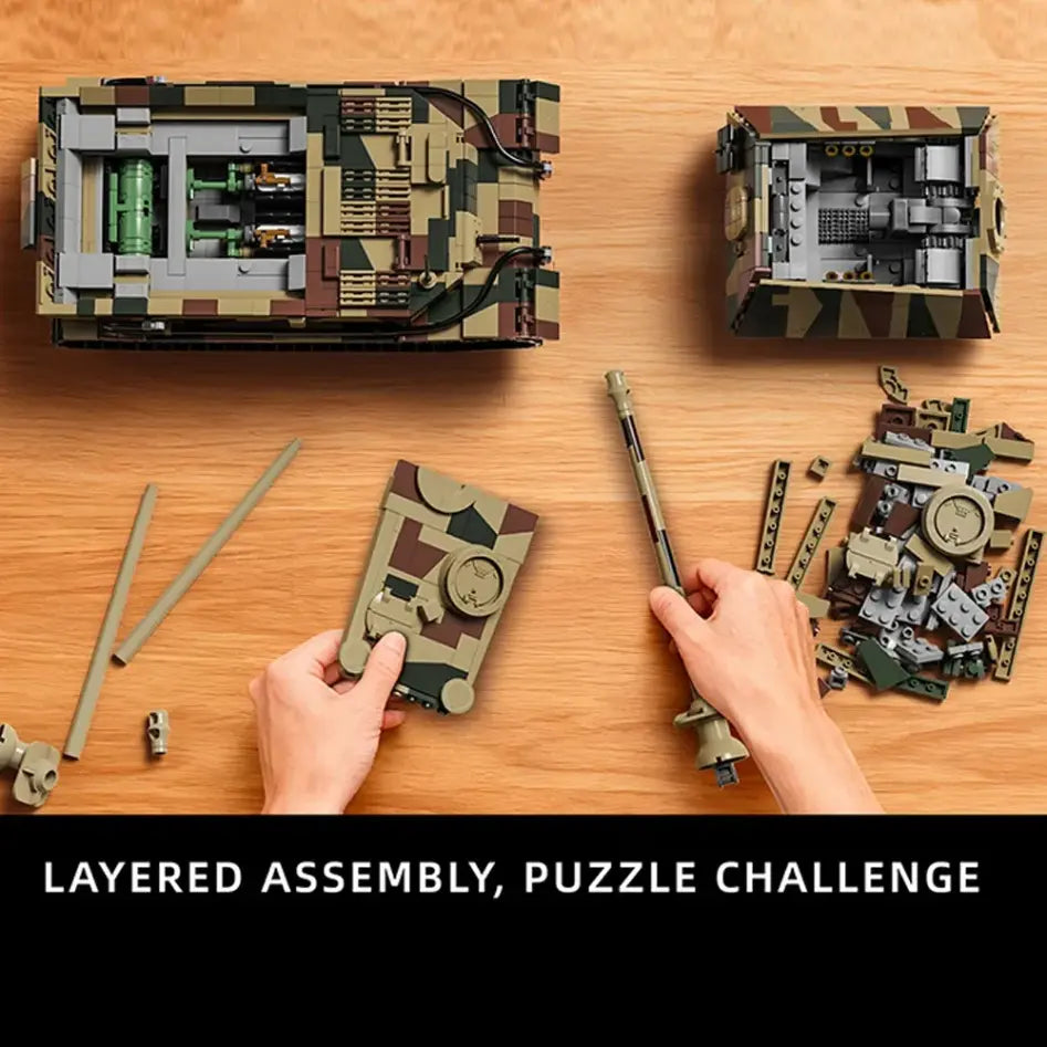 12GO 97023 - Jagdpanzer Tiger (Elephant) Tank - vue 12 | Power Blockz