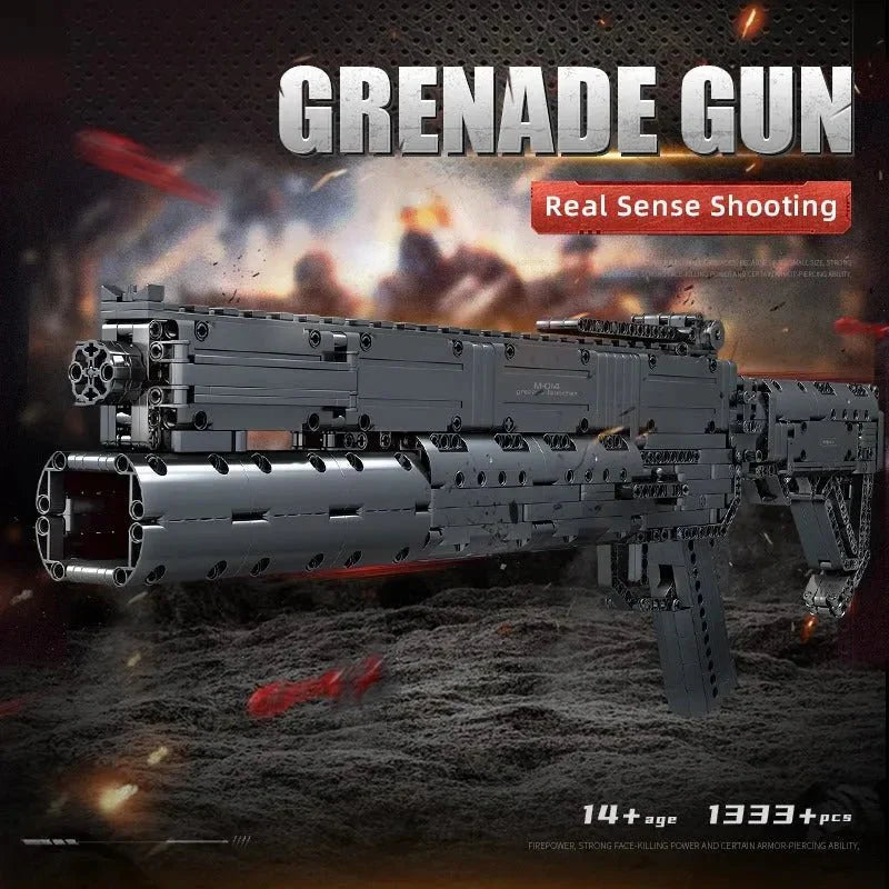 Mould King 14014 - Motorized Grenade Launcher - vue 3 | Power Blockz