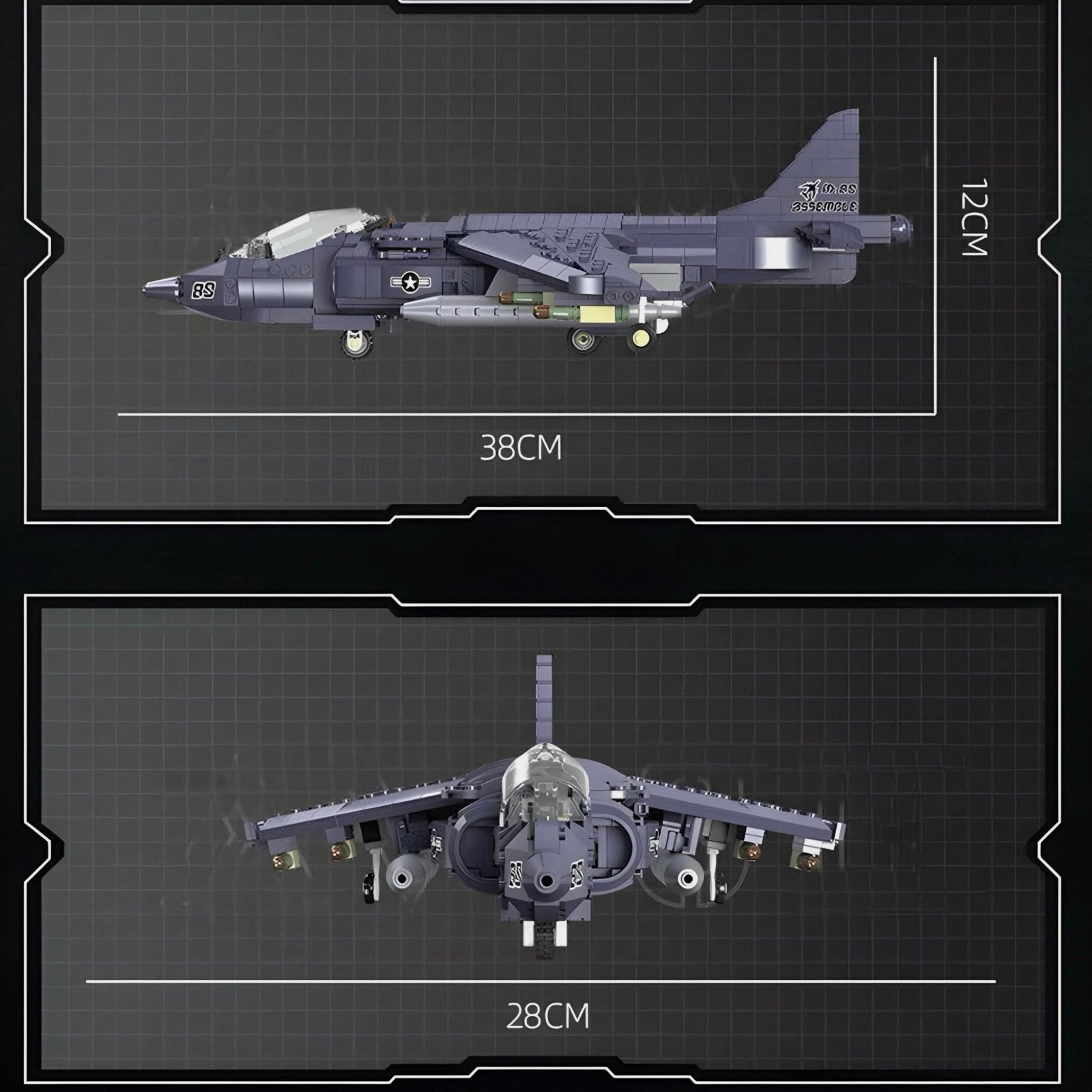 Jiestar 61052 - Av-8 Sea Harrier Aircraft - vue 5 | Power Blockz