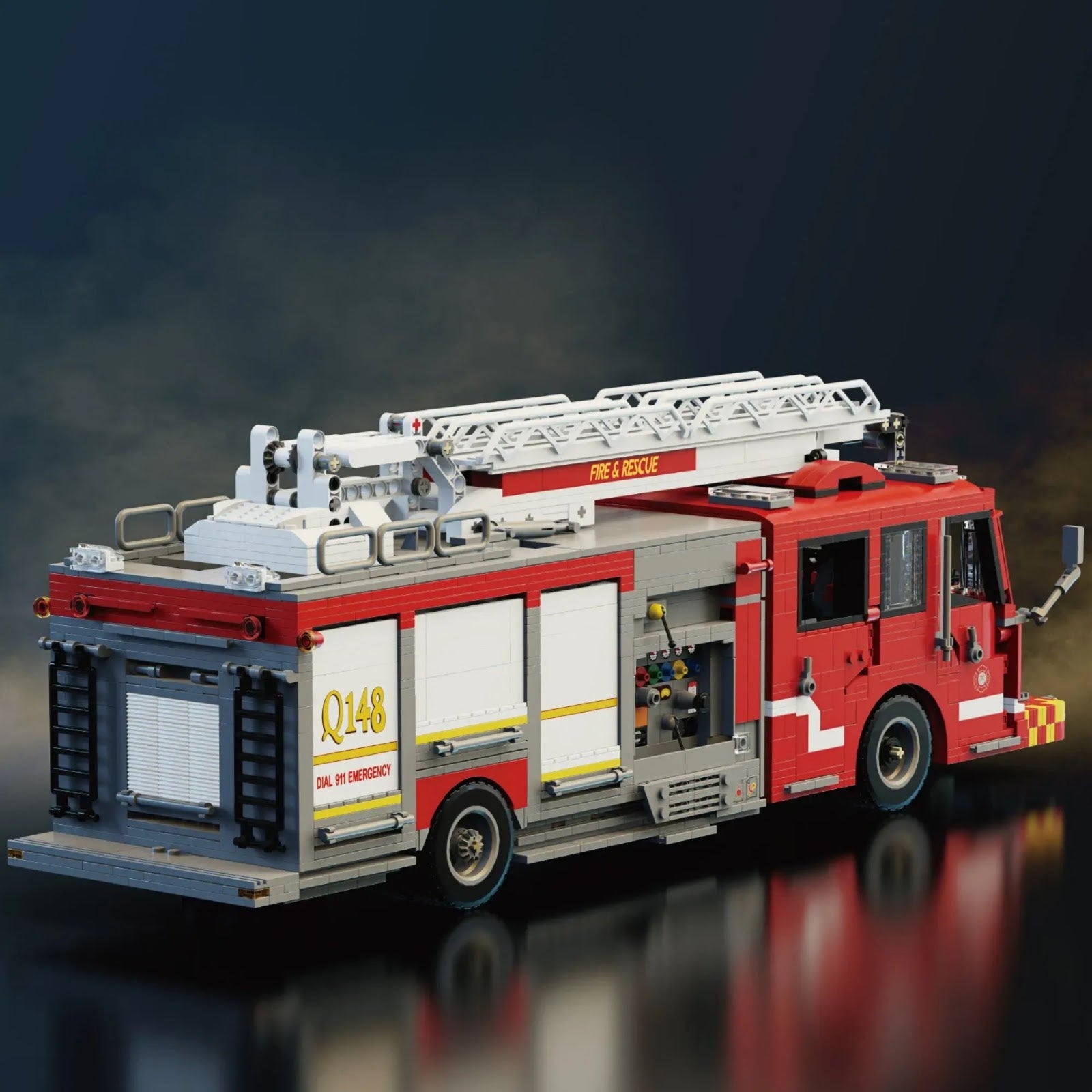 Xbert 66148 - US Firetruck Elevated Water Towers - vue 4 | Power Blockz