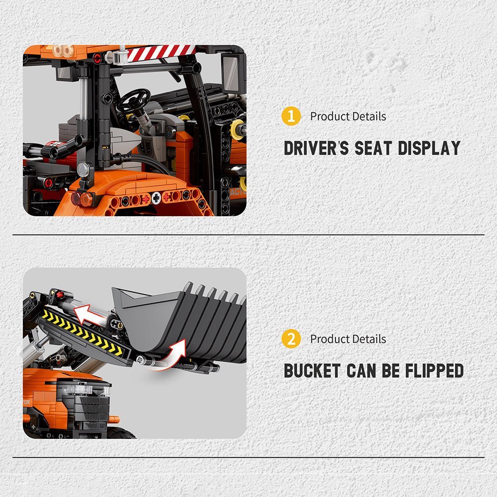 Reobrix 22024 - Remote Controlled Loading Tractor - vue 11 | Power Blockz