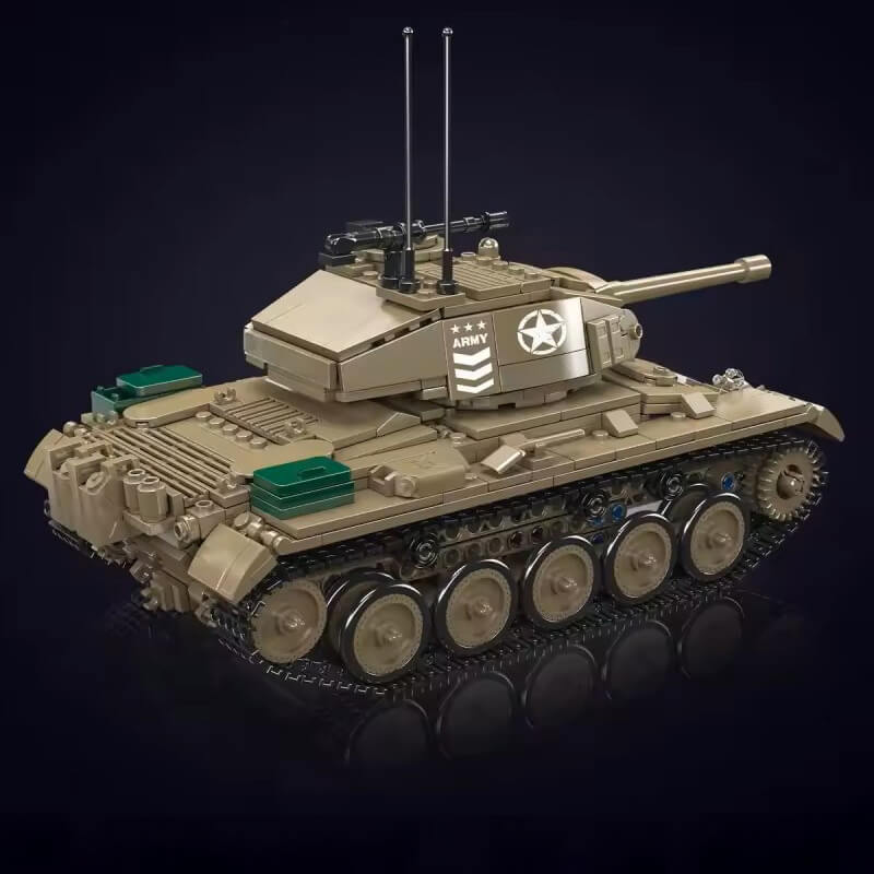 Mould King 20043 - M24 Chaffee Tank Remote Control - vue 2 | Power Blockz