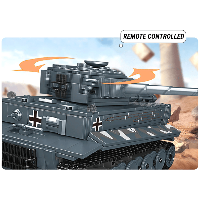 Mould King 20014S - Remote Controlled Tiger Tank - vue 3 | Power Blockz