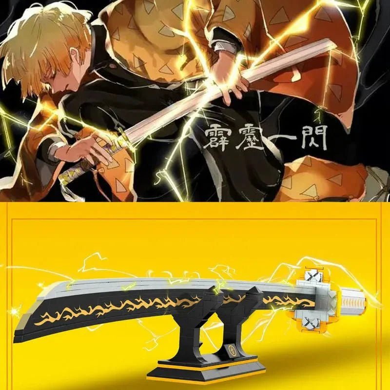 DK 1506 - Demon Slayer Zenitsu Katana Sword Bricks Toy - vue 2 | Power Blockz
