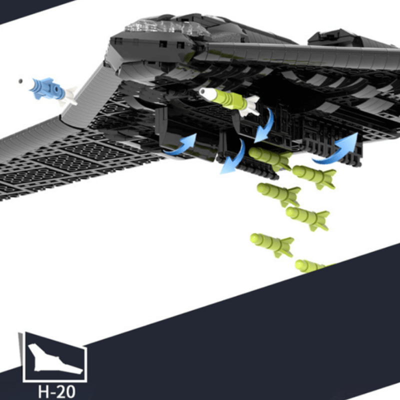 Gobricks MOC A0833 - Xian H-20 - vue 8 | Power Blockz
