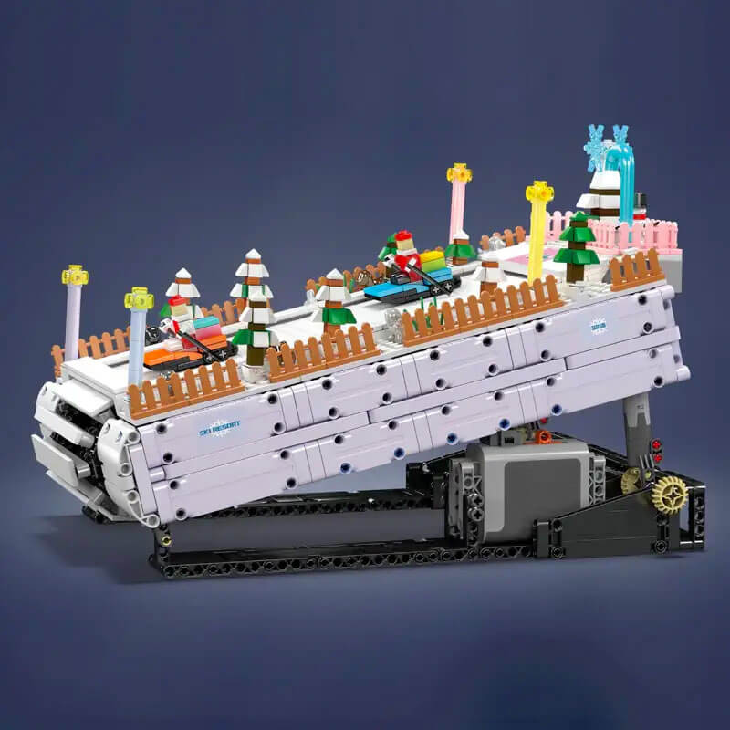 Mould King 10158 - Motorized Ski Resort - vue 5 | Power Blockz
