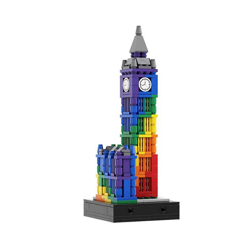 Power Blockz MOC-133916 - Colorful Big Ben II - vue 7 | Power Blockz