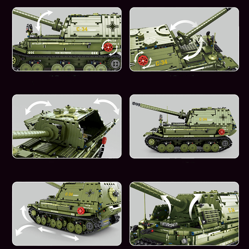 TGL T4012 - Remote Controlled Ferdid Tank Destroyer - vue 7 | Power Blockz