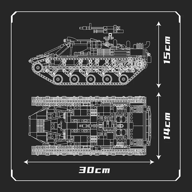 Mould King 20030 - All Terrain Military Tank EV2 - vue 7 | Power Blockz