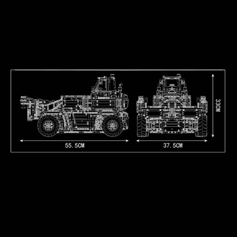 Mould King 17029 WHITE - Container Forklift - Ultimate Edition - vue 8 | Power Blockz