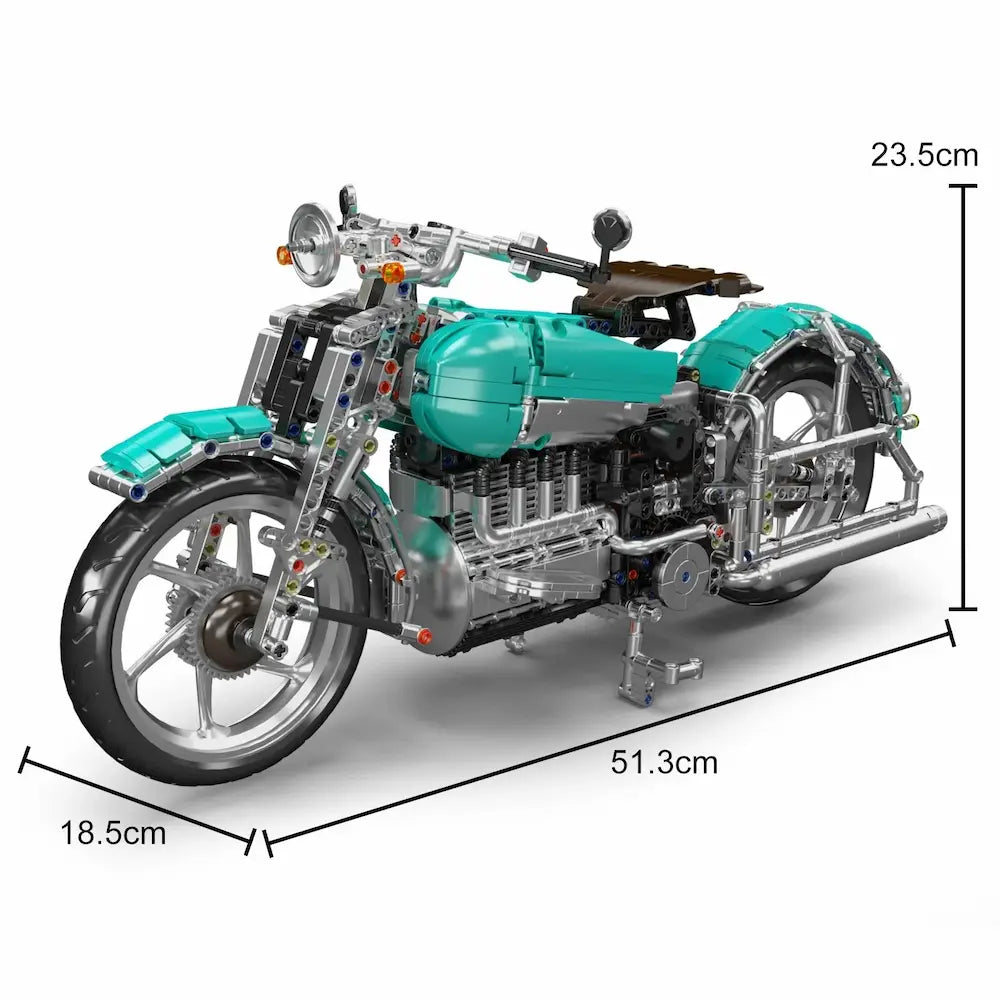 Mould King 23004 - American Cruiser Motorcycle - vue 5 | Power Blockz