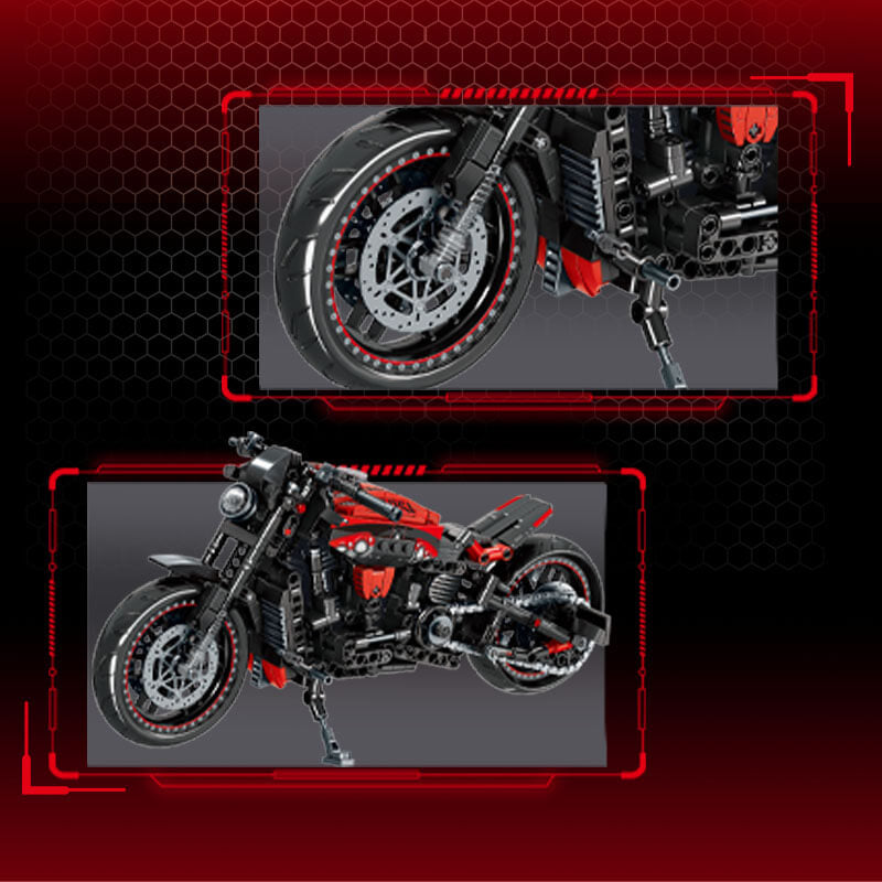 LEIBAO 8160 - Modern Cruiser Motorcycle - vue 6 | Power Blockz