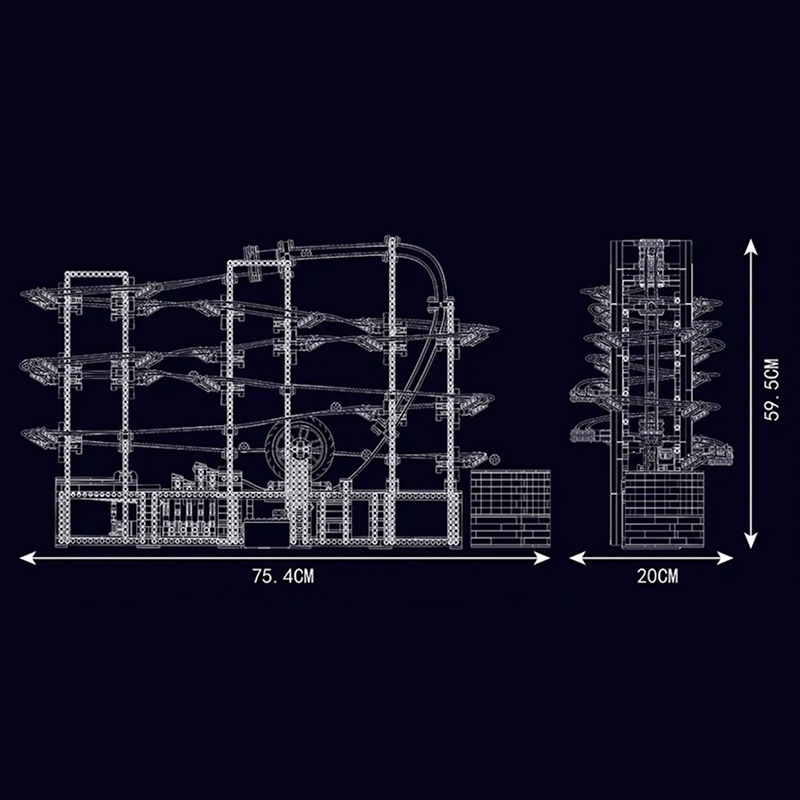 Mould King 26002 - Motorised GBC Marble Run - vue 5 | Power Blockz