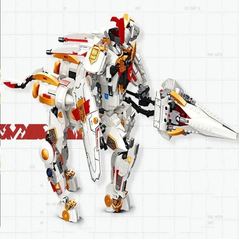Deformation Silver Wing Cavalary Robot | 1389pcs - Deformation Silver Wing Cavalary Robot - vue 5 | Power Blockz