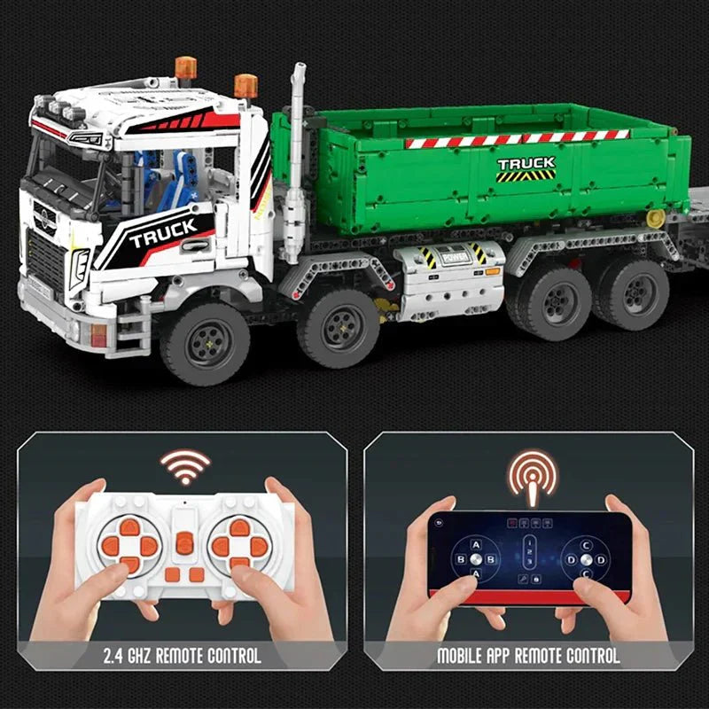 Reobrix 22021 - Dump Truck with Trailer - vue 6 | Power Blockz