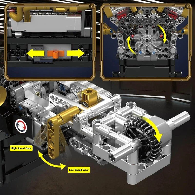 Mould King 10224 - 6.5L V12 N/A Valkyrie Engine Kit - vue 7 | Power Blockz