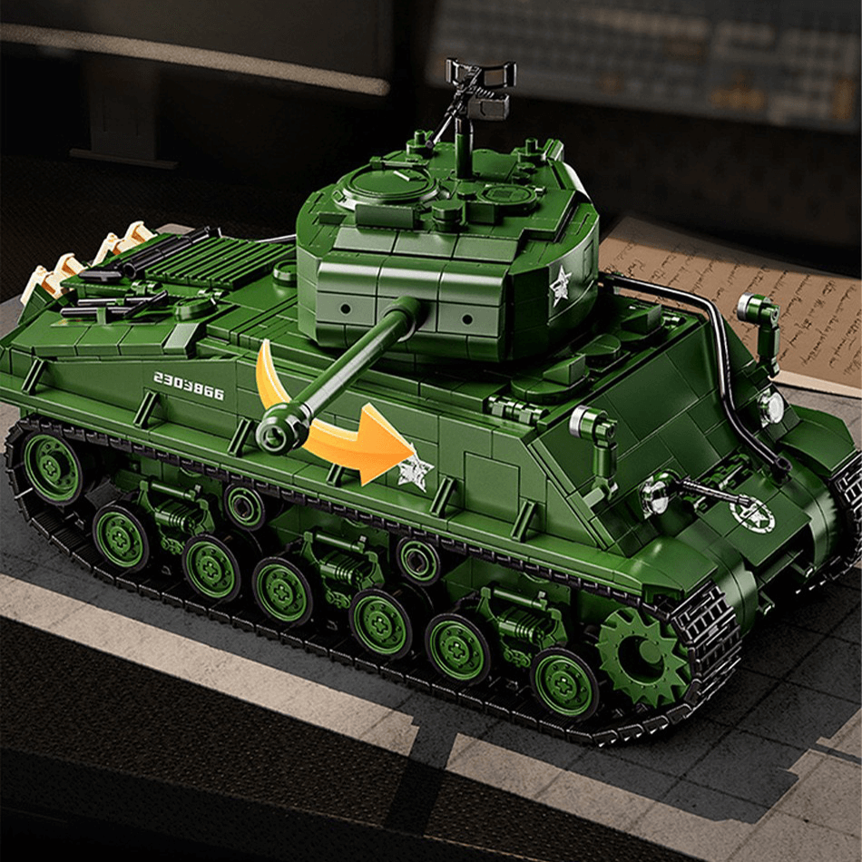 12GO 97010 - M4 Sherman Battle Tank - vue 6 | Power Blockz