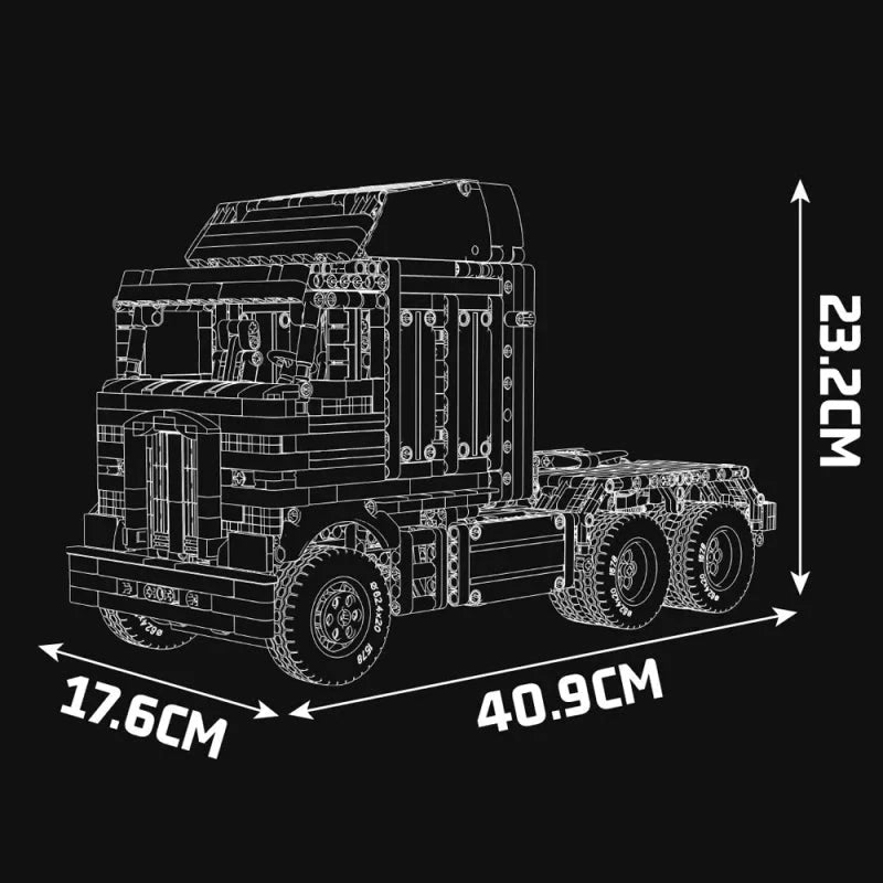 Mould King 13202 - Aerodyne Tractor Truck Technic - vue 4 | Power Blockz