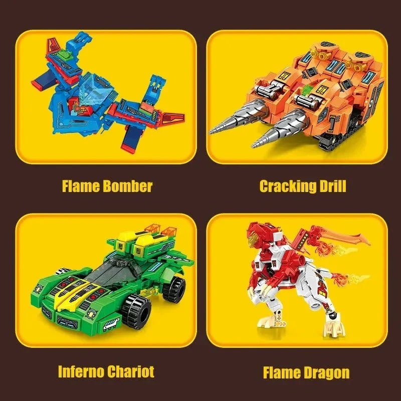 Transforming Flaming War Mecha Robot | 717pcs - Transforming Flaming War Mecha Robot - vue 3 | Power Blockz