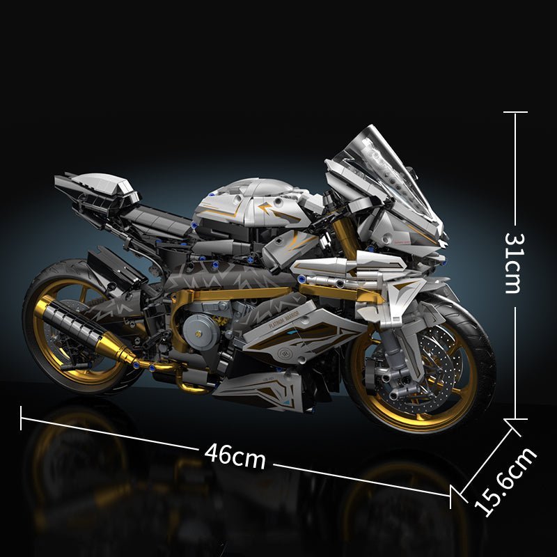 Toylinx 8805 - Gold Cyberpunk Superbike - vue 4 | Power Blockz