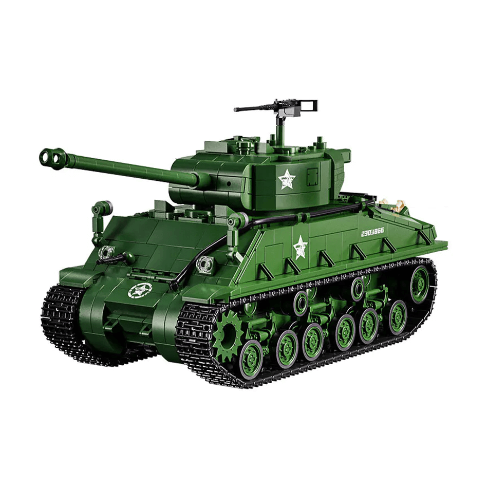 12GO 97010 - M4 Sherman Battle Tank - vue 2 | Power Blockz