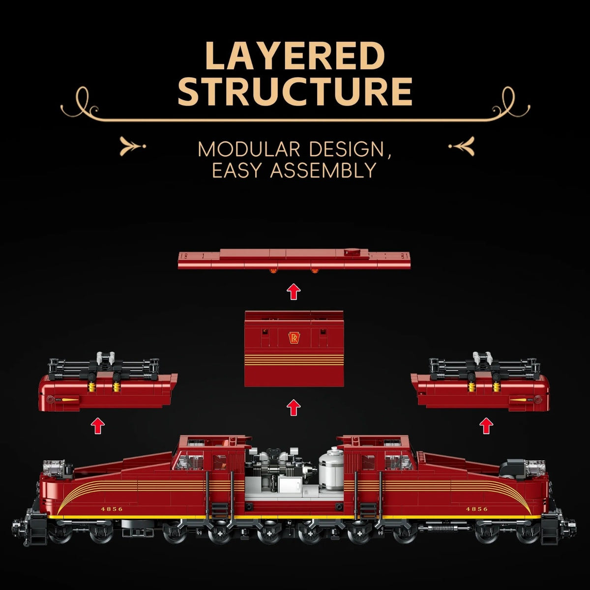 JIESTAR JJ9250 - Vintage Express Locomotive - vue 3 | Power Blockz