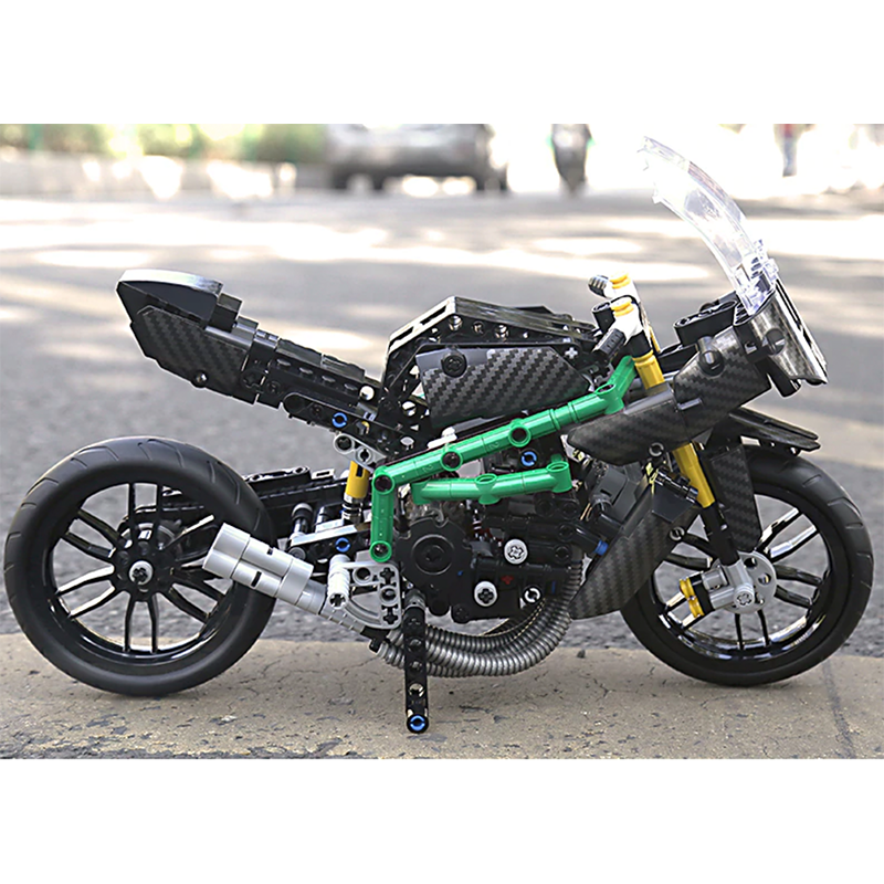 Mould King 23002 - Carbon Performance Motorcycle - vue 8 | Power Blockz