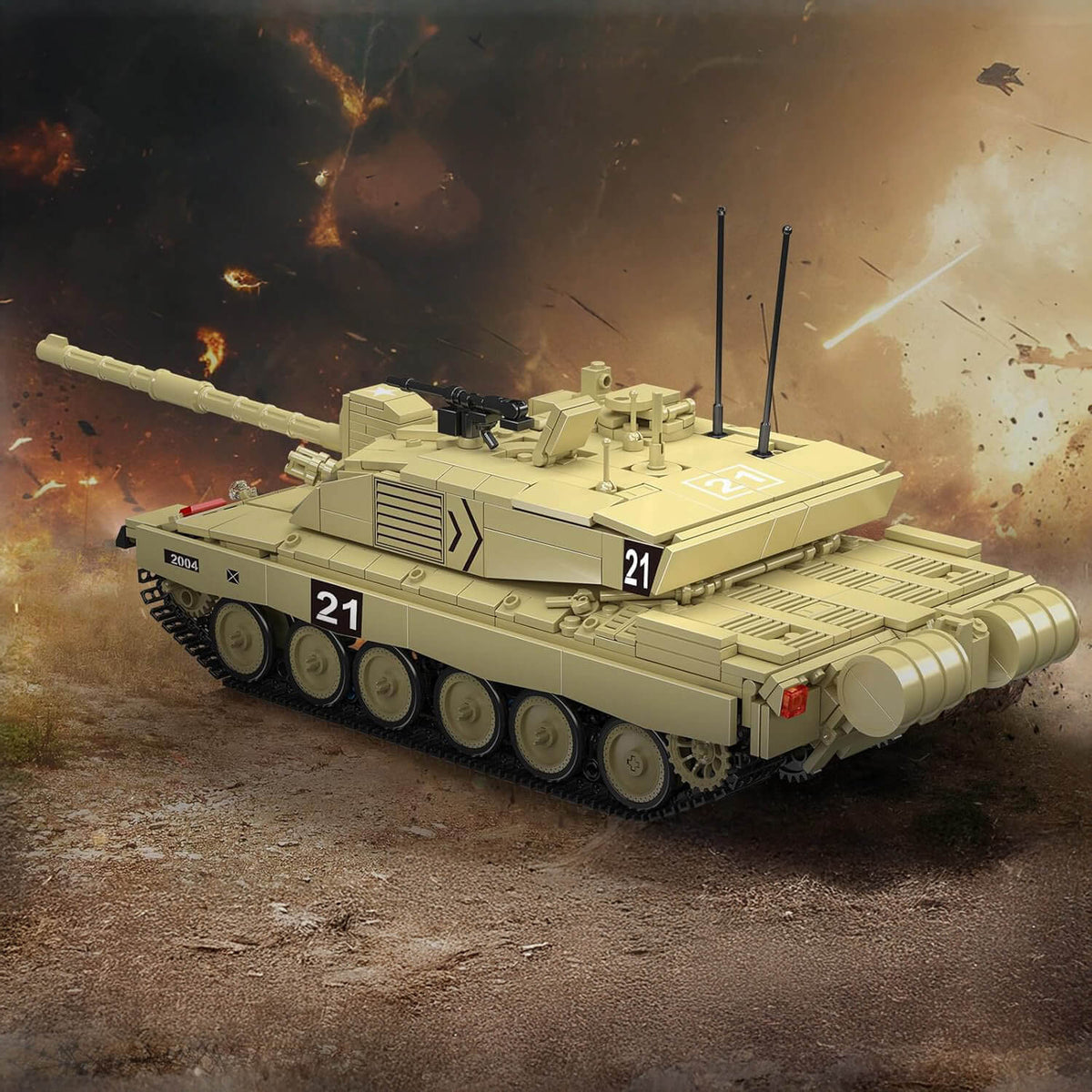 Mould King 2037 - Challenger 2 Battle Tank RC - vue 7 | Power Blockz