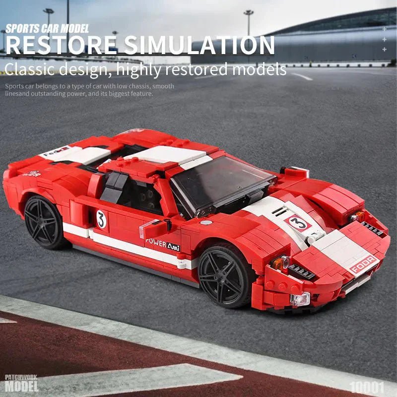 Mould King 10002 - 2005 Heritage GT40 Racer - vue 4 | Power Blockz