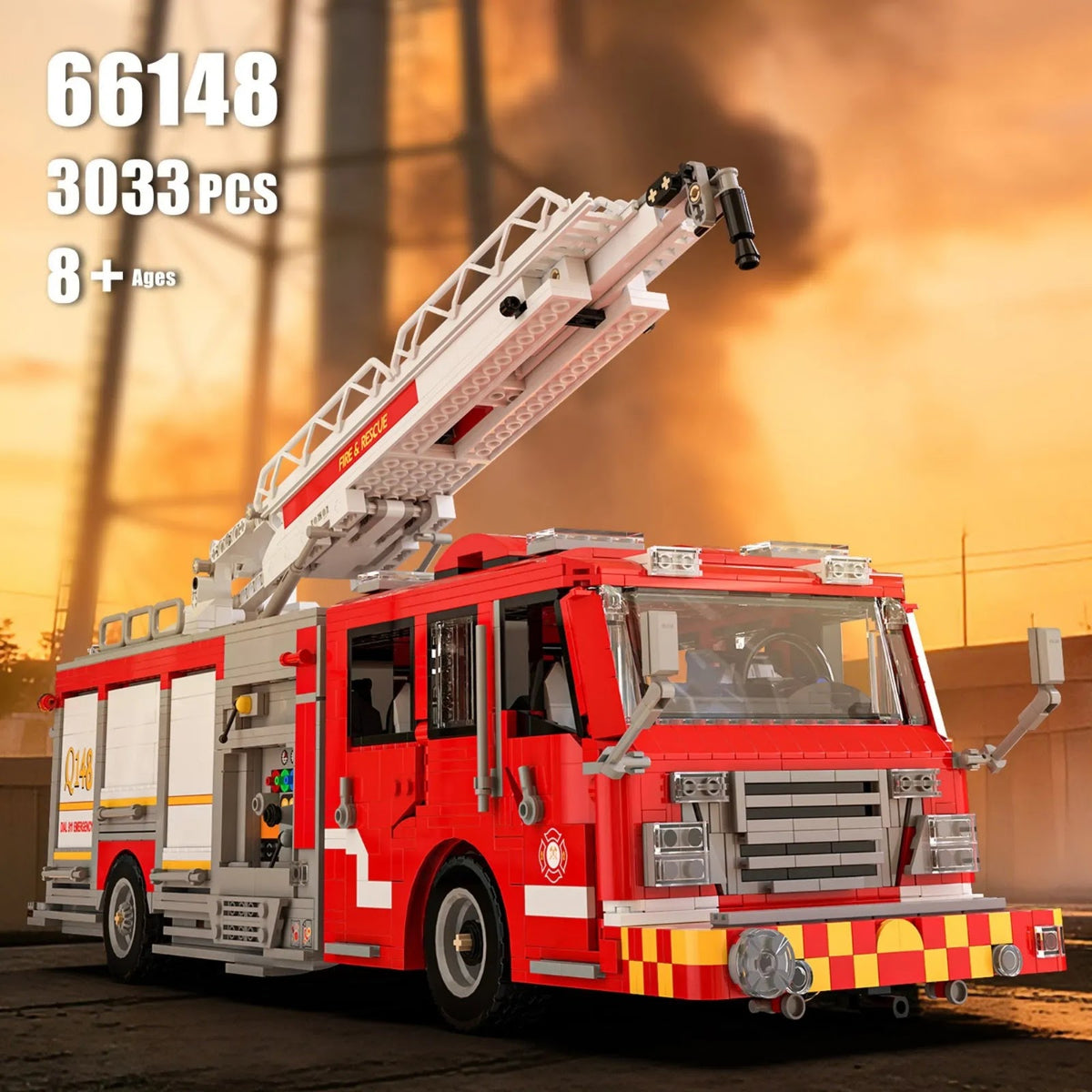 Xbert 66148 - US Firetruck Elevated Water Towers - vue 8 | Power Blockz
