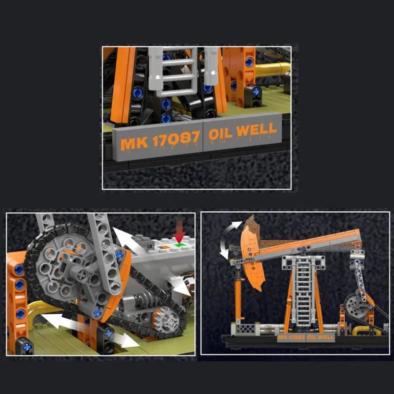 Mould King 17087 - Motorized Oil Well Rig - vue 5 | Power Blockz