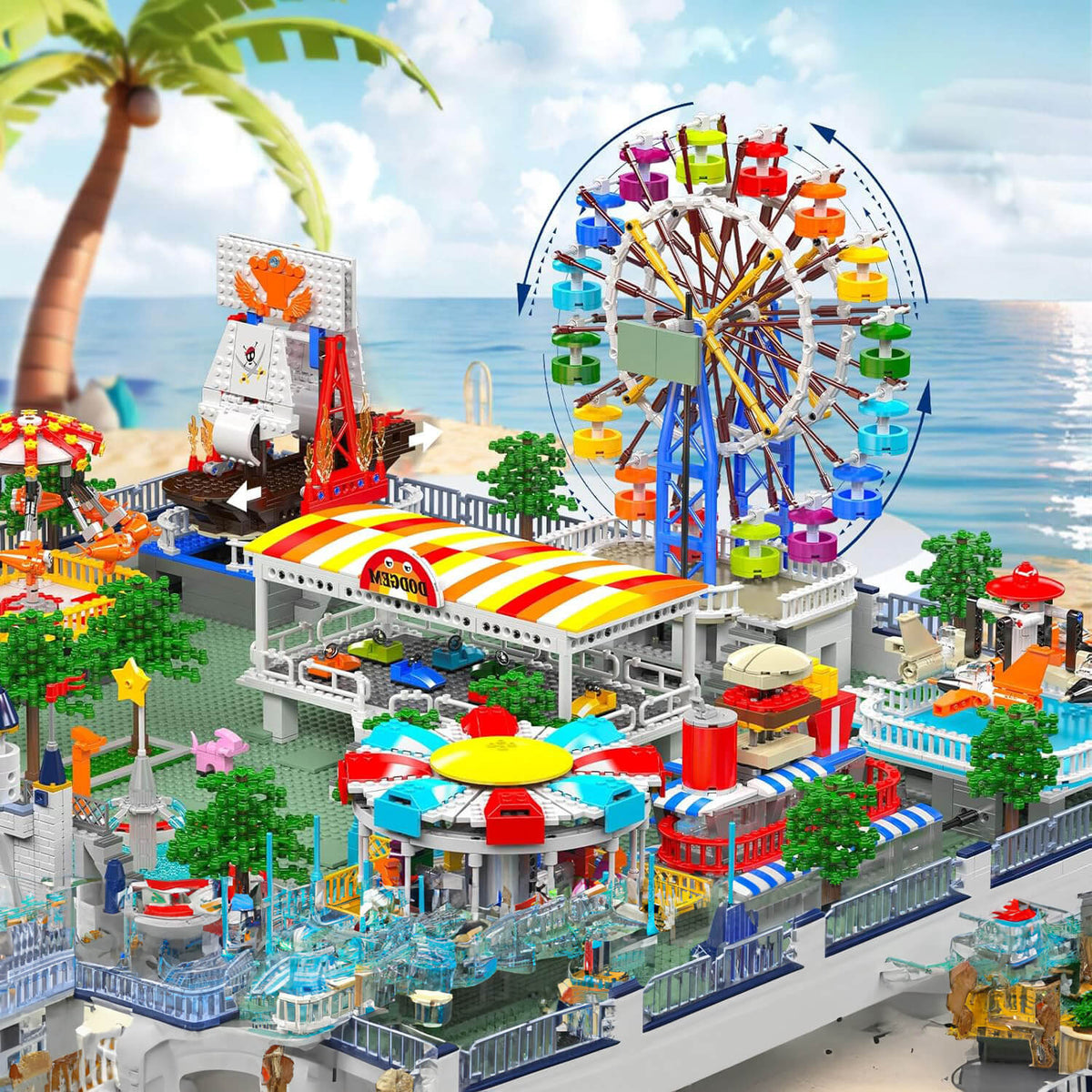 Mould King 11022 - Motorized Amusement Park - Ultimate Edition - vue 4 | Power Blockz