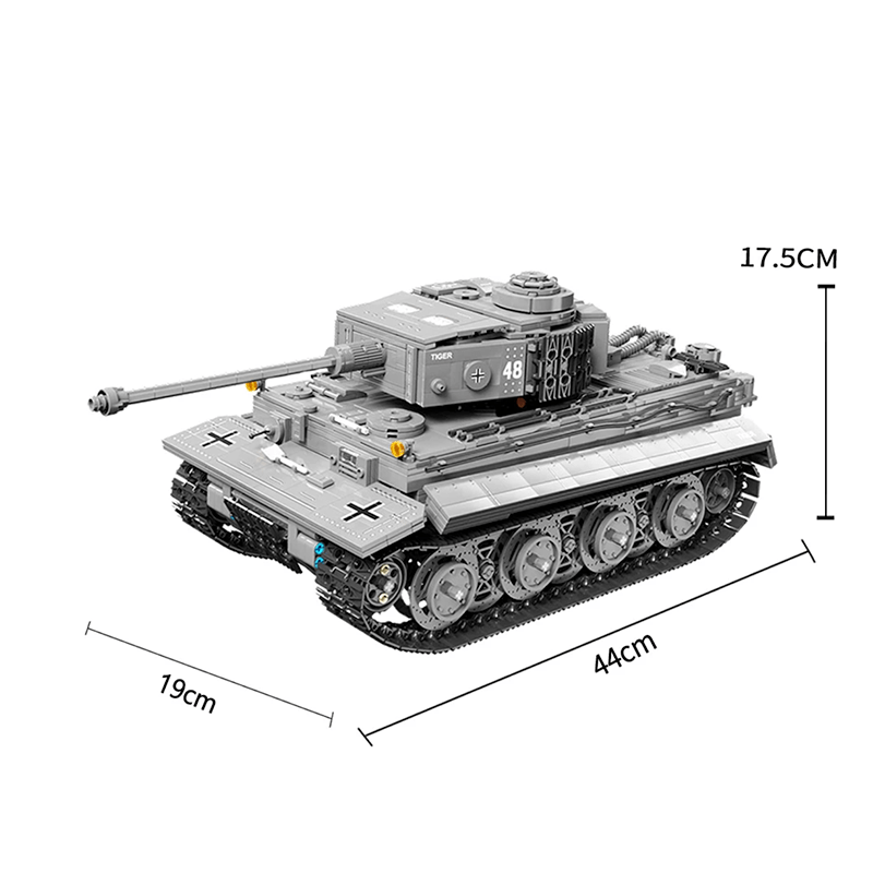 CaDa C61071W - Remote Controlled Tiger Tank - vue 3 | Power Blockz