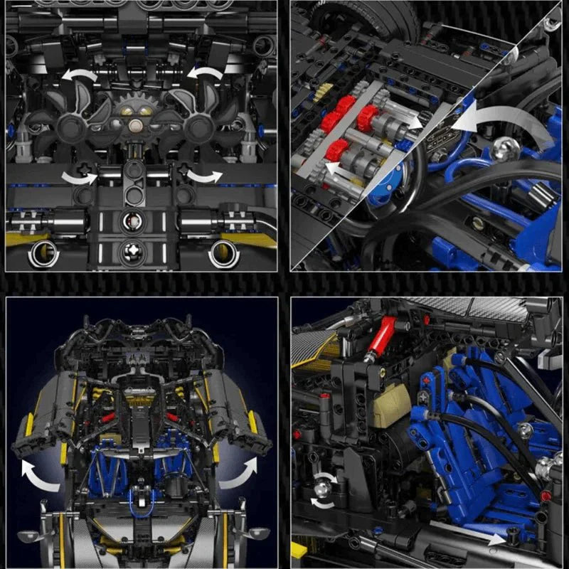 Mould King 13182 - Carbon-Fiber Italian Hypercar - vue 7 | Power Blockz