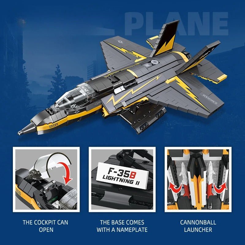 Sluban M38-B1361 - F35B Lightning II - vue 3 | Power Blockz