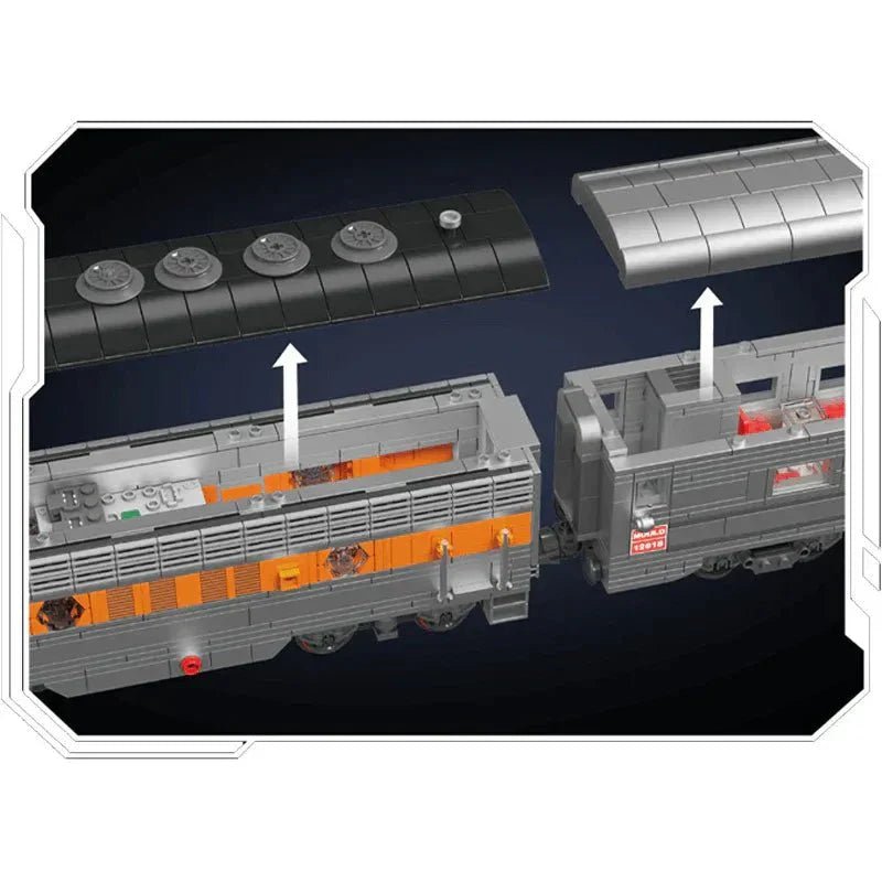 Mould King 12018 - EMD F7 Locomotive - vue 6 | Power Blockz